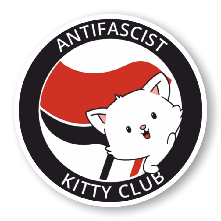 ANTIFASCIST KITTY CLUB PVC AUFKLEBER