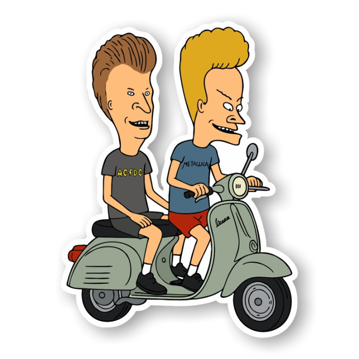 BEAVIS & BUTTHEAD SCOOTER PVC STICKER