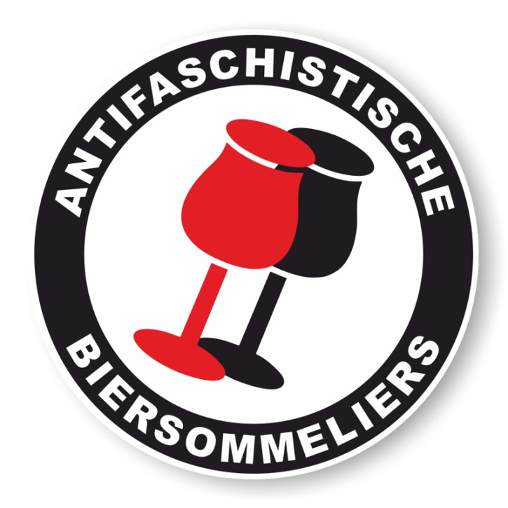 ANTIFASCHISTISCHE BIERSOMMELIERS PVC AUFKLEBER