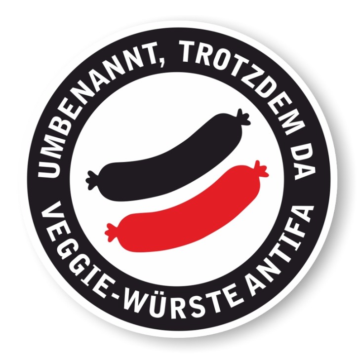 VEGGIE WÜRSTE ANTIFA PVC AUFKLEBER
