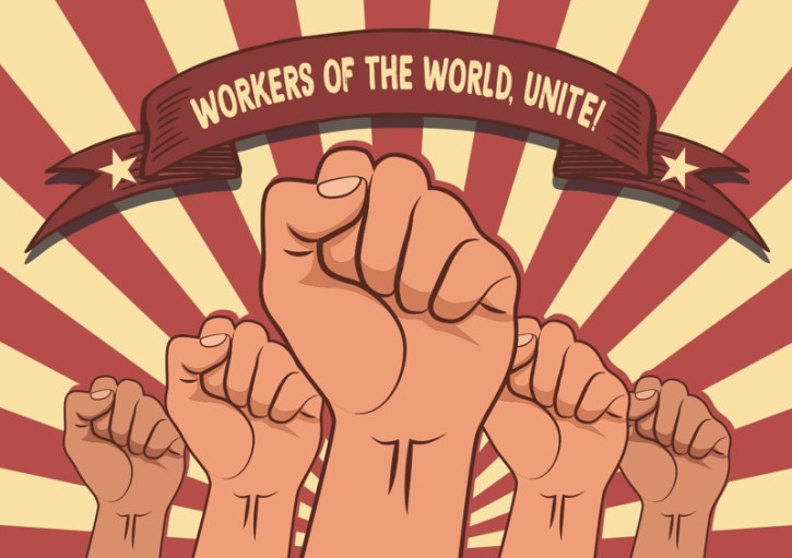 WORKERS OF THE WORLD UNITE STICKER (10 units)