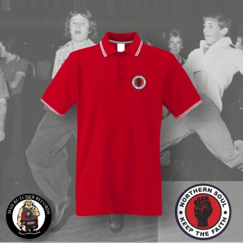 NORTHERN SOUL LOGO SMALL POLO XXL / red