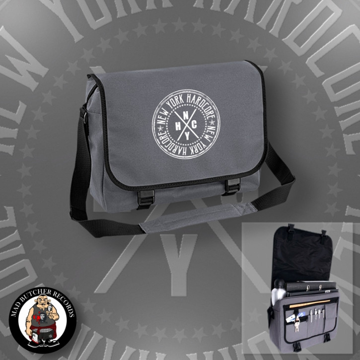 NEW YORK HARDCORE CIRCLE MESSENGER BAG GRAU