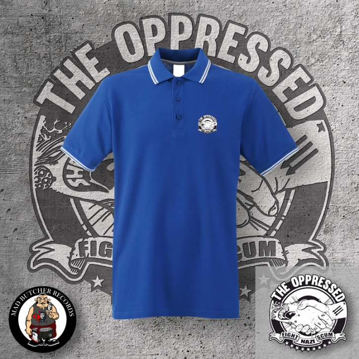 OPPRESSED FIGHT NAZI SCUM POLO 3XL / BLAU