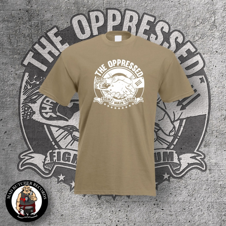OPPRESSED FIGHT NAZI SCUM T-SHIRT XL / BEIGE