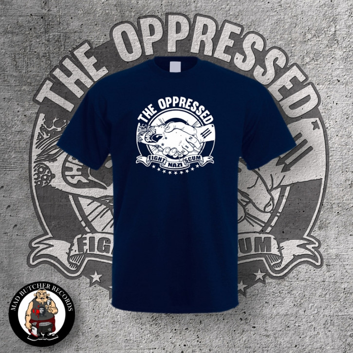 OPPRESSED FIGHT NAZI SCUM T-SHIRT XXL / navy