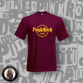 PUNK ROCK CAFÈ T-SHIRT SCHWARZ XXL / BORDEAUX ROT
