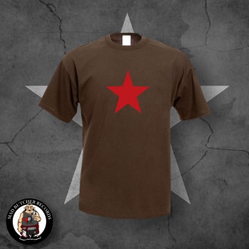 T-SHIRT RED STAR S / brown