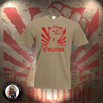 REVOLUTION FIST T-SHIRT M / BEIGE