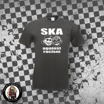 SKA AGAINST RACISM T-SHIRT XL / DUNKELGRAU