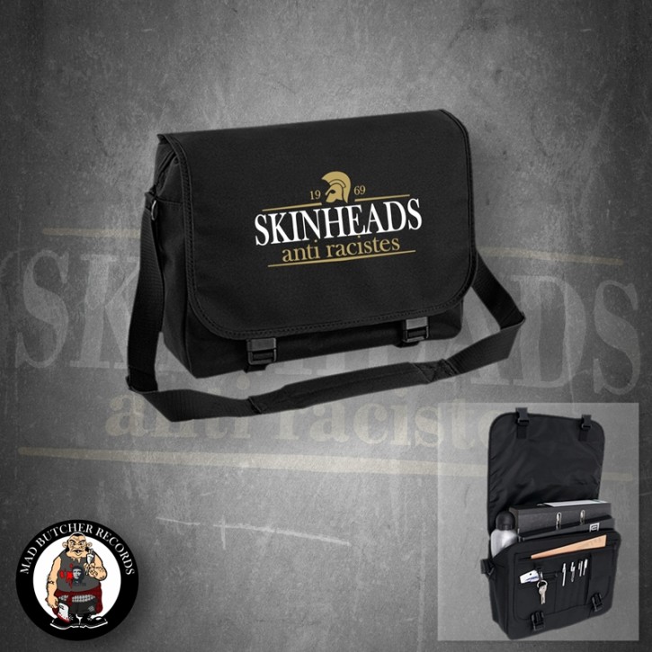 SKINHEADS ANTI RACISTES MESSENGER BAG Black