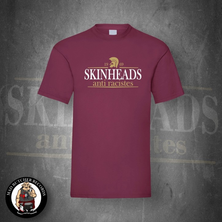 SKINHEADS ANTI RACISTES T-SHIRT M / BORDEAUX RED