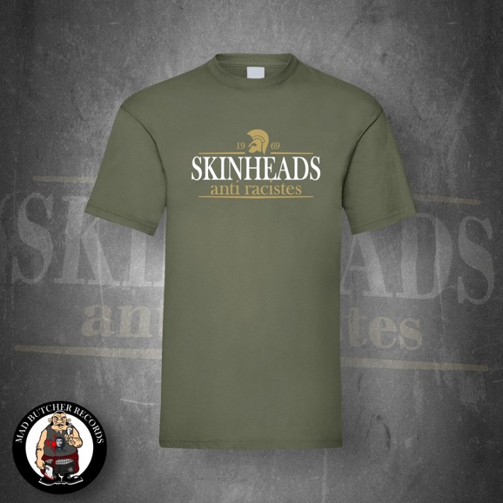 SKINHEADS ANTI RACISTES T-SHIRT 3XL / OLIVE