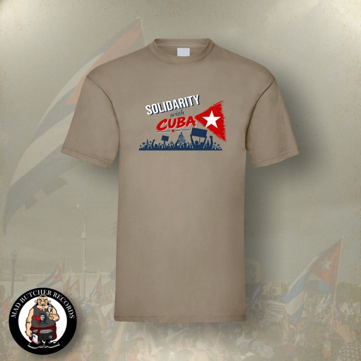 SOLIDARITY WITH CUBA T-SHIRT M / BEIGE