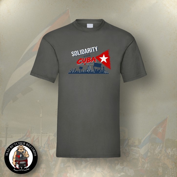SOLIDARITY WITH CUBA T-SHIRT 4XL / DUNKELGRAU