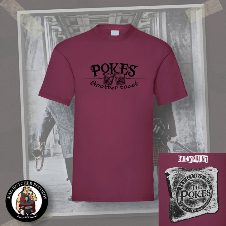 THE POKES ANOTHER TOAST T-SHIRT M / BORDEAUX RED