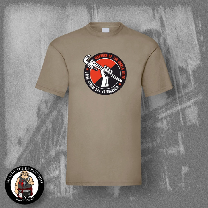 WORKERS OF THE WORLD UNITE T-SHIRT L / BEIGE