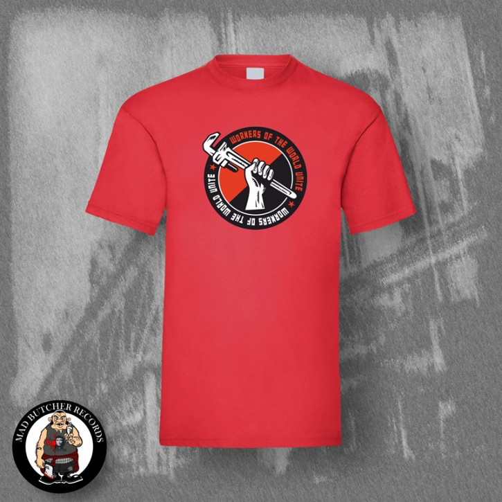 WORKERS OF THE WORLD UNITE T-SHIRT S / red
