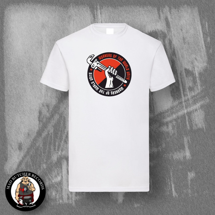 WORKERS OF THE WORLD UNITE T-SHIRT L / White