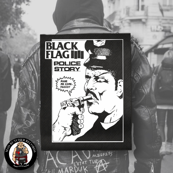 Black Flag Police Story Polera 34 Punk Abominatron 
